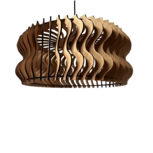 Playful pendant light in Woodgrain 20cm x 40cm diameter