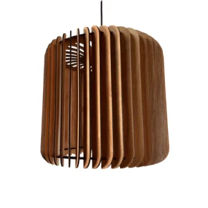 Serene pendant light in Woodgrain 40cm in height and 40cm diameter